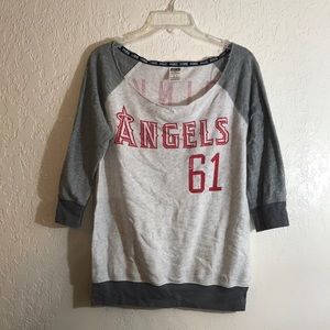 PINK Anaheim Angels 3/4 sleeve lightweight sweater